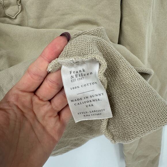 NEW Frank & Eileen Patrick Triple Fleece Popover Henley Sweatshirt Biscotti Tan - Picture 5 of 6
